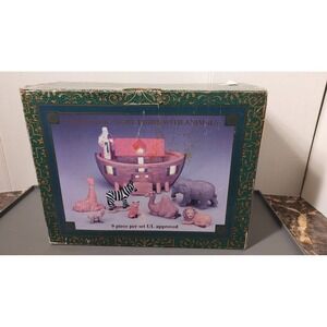 Caffco: Ceramic NINE Piece Noah's Ark Table Lamp Night Light With Animals-Works❗